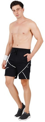 Barry and Clark Solid Men Black Basic Shorts