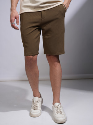 HIGHLANDER Solid Men Brown Regular Shorts