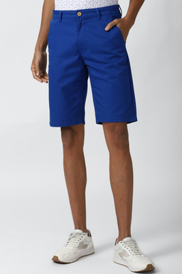 PETER ENGLAND Self Design Men Blue Regular Shorts