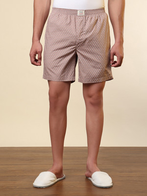 SLEEPZ BY RAYMOND Polka Print Men Brown Boxer Shorts