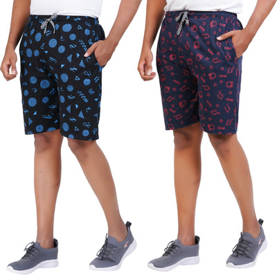 AFRA Printed Men Reversible Multicolor Regular Shorts