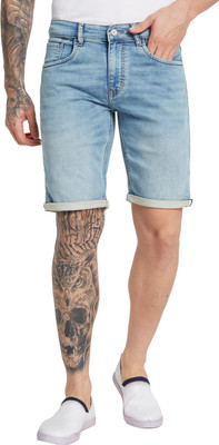 Octave Solid Men Blue Basic Shorts