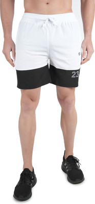 KWINGS Color Block Men White Running Shorts