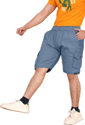 AKSHT ENTERPRISE Solid Men Beige Cargo Shorts