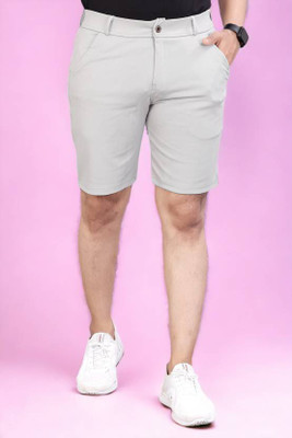 LAPATACLUB Solid Men Silver Sports Shorts