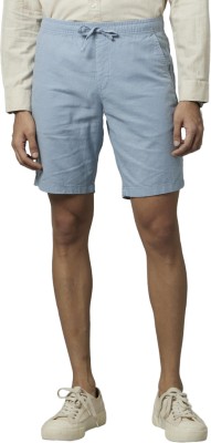 Celio Solid Men Light Blue Basic Shorts