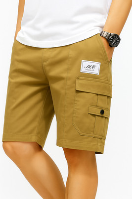 FebricFusion Solid Men Light Green Cargo Shorts