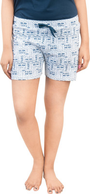 HouseOfCommon Printed Women White Regular Shorts