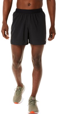 Asics Solid Men Black Running Shorts