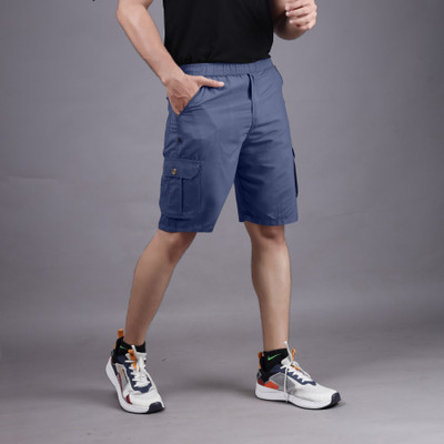 Sky Enterprise Solid Men Grey Cargo Shorts