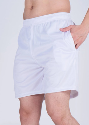 HENCO Solid Men White Sports Shorts
