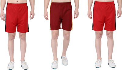 HouseOfCommon Striped Men Red, Red, Maroon Sports Shorts