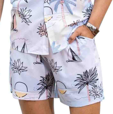 Leriya Fashion Geometric Print Men Blue Regular Shorts