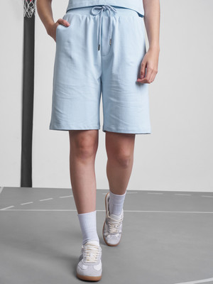 Tokyo Talkies Solid Women Blue Bermuda Shorts