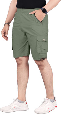 RAXAENTERPRISE Solid Men Light Green Cargo Shorts, Casual Shorts
