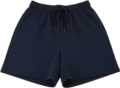 Jyoti Fashion Solid Women Blue Night Shorts, Gym Shorts
