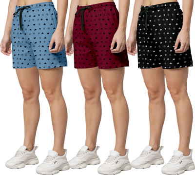 KRIVAFAB Printed Women Multicolor Regular Shorts