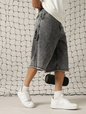 Hubberholme Solid Men Black Casual Shorts