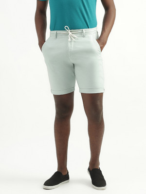 United Colors of Benetton Solid Men Green Basic Shorts