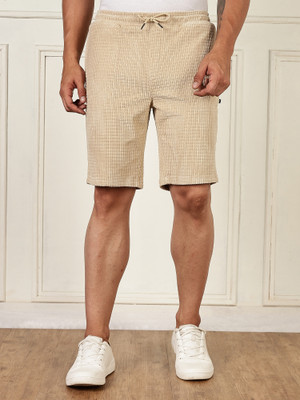 Thomas Scott Self Design Men Beige Casual Shorts
