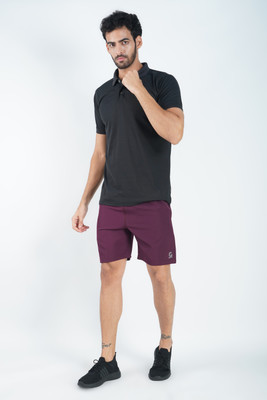 GOTO Solid Men Red Casual Shorts