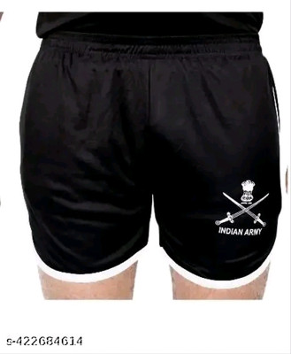 nishu Solid Men Black Sports Shorts