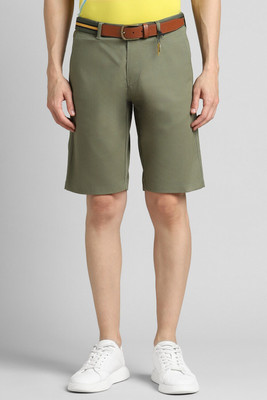 Simon Carter London Solid Men Green Casual Shorts