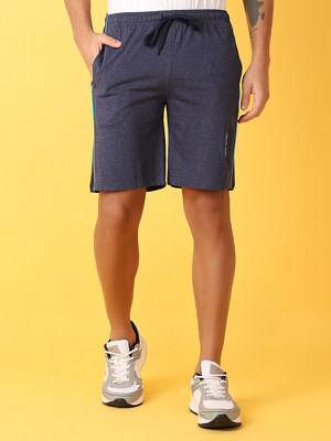V-MART Color Block Men Blue Regular Shorts