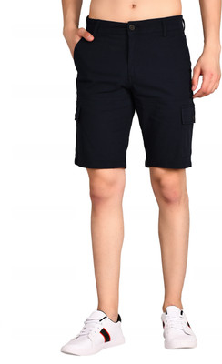 Tim Paris Solid Men Dark Blue Chino Shorts