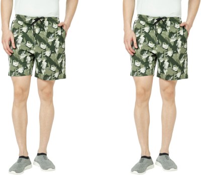 Ontop Printed Men Green Casual Shorts