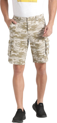 Wildcraft Military Camouflage Men Beige Cargo Shorts