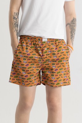 Snitch Graphic Print Men Orange Boxer Shorts