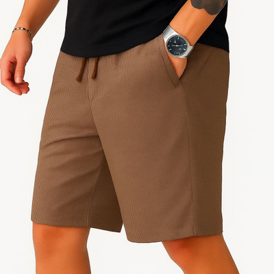Vogaan Solid Men Brown Basic Shorts