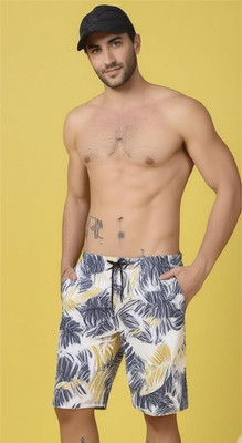 Yellow Tree Printed Men Multicolor Regular Shorts