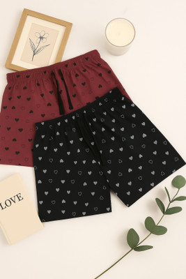 APPUFASHION Printed Women Multicolor Regular Shorts