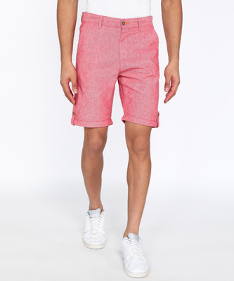 PETER ENGLAND Solid Men Red Chino Shorts
