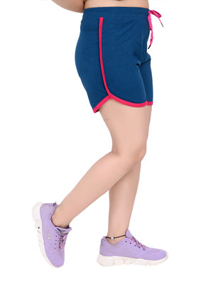 Kanchan World Solid Women Blue Basic Shorts