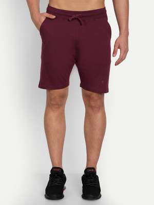 Asterisk Solid Men Maroon Regular Shorts