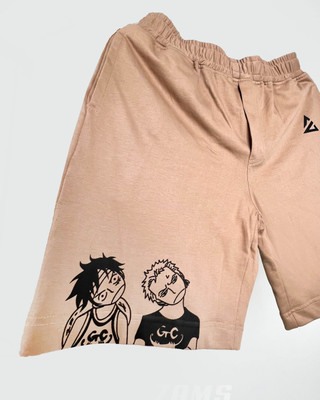 ZAMS Printed Men Beige Regular Shorts