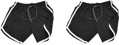 maxian Solid Men Black Regular Shorts, Running Shorts, Gym Shorts, Sports Shorts