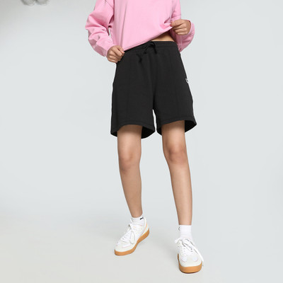 PUMA Solid Women Black Regular Shorts