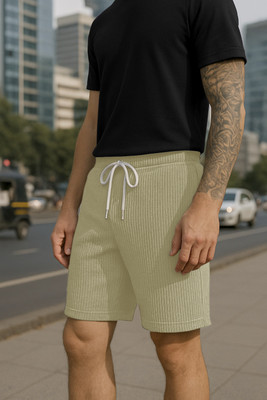 Vogaan Self Design Men Light Green Casual Shorts