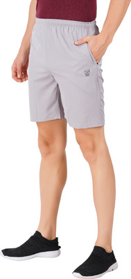 Just Live Fashion Solid Men Silver Regular Shorts