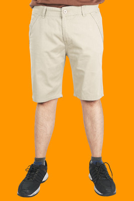 PUBHIZA Solid Men White Chino Shorts