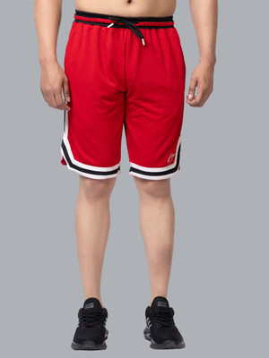 OSCILLATE Solid Men Red Gym Shorts