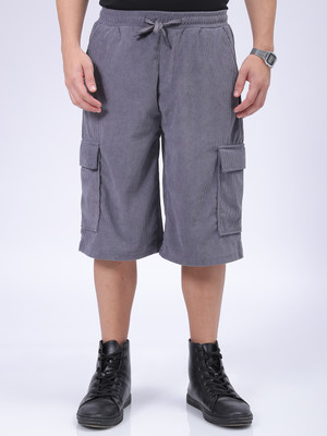 The Indian Garage Co. Solid Men Grey Cargo Shorts