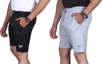 ELTRUD Printed Men Black, Grey Sports Shorts, Gym Shorts
