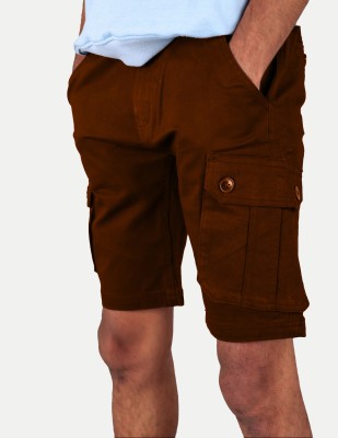 radprix Solid Men Brown Cargo Shorts