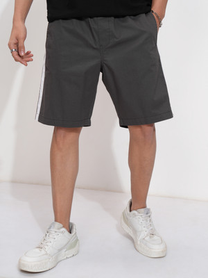 HIGHLANDER Solid Men Black Regular Shorts
