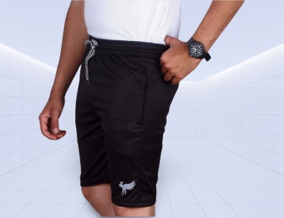 AARADH Solid Men Black Sports Shorts